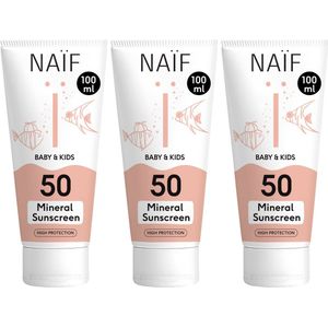 Naïf - Minerale Zonnebrandcrème - Voordeelset - SPF50 - 3x100ml