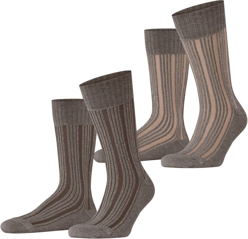 ESPRIT - Chaussettes - Beige Taupe Melange - Multipack van 2 Pairs - M