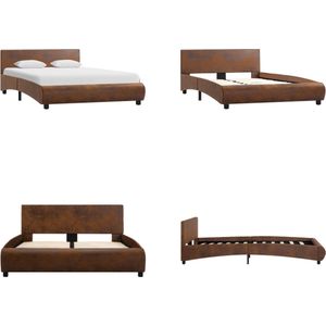 vidaXL Bedframe kunstleer bruin 120x200 cm - Bedframe - Bedframes - Bed - Bedden