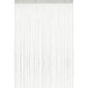 Relaxdays Draadgordijn glitters wit - deurgordijn - draadjesgordijn - franjes gordijn - 145x245cm