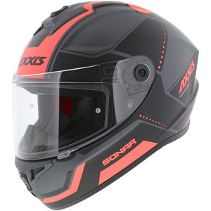 Axxis Draken S helm Sonar mat zwart grijs roze M