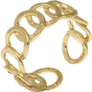 Cadeau voor haar - Victoria Cruz A4216-DA Zilveren Ring Omega Schakel - Maat 54 - Zilver - Verguld/Goud op Zilver