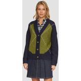 Vest - V-hals - Knitwear - Lange Mouw - Wijde Pasvorm