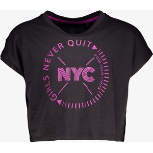 Osaga meisjes cropped sport T-shirt zwart/roze - Maat 116