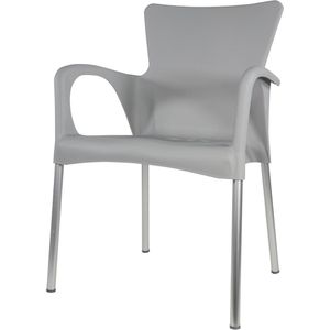 Bella terrasstoel - stoel - kunststof - aluminium - tuinstoel - weerbestendig - stapelbaar - grijs