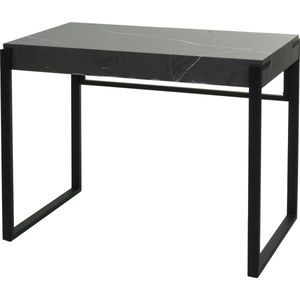 Bureau MCW-L53, bureautafel computertafel werktafel, metaal 100x54cm ~ marmer-look grijs