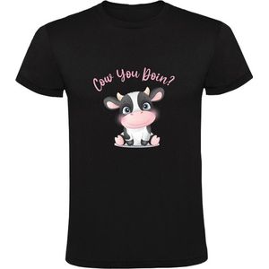 Cow you doin? Heren T-shirt | Vriend | Maatje | Liefde | Schattig | Cute | Zwart