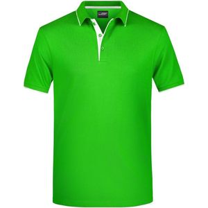 James and Nicholson Heren Polo Stripe Shirt (Kikker/Wit)