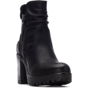 Refresh - 17319901-CAMEL - Enkellaarsjes - Bruin - Hakhoogte 8 tot 10 cm - Ritssluiting