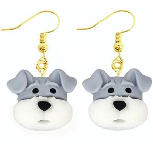 Akyol - Honden oorbellen- grijs - honden oorhangers -Cadeau - sieraad - hond - dieren oorbellen - dieren - Sieraad - oorbel - oorhangers – cadeau-carnaval - gift