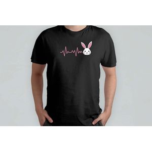 Bunny Heartbeat - T Shirt - GoodVibesOnly - PositiveVibes - FeelTheVibe - ChillVibes - GoedeVibes - PositieveVibes - VoelDeVibe - ChilleVibes