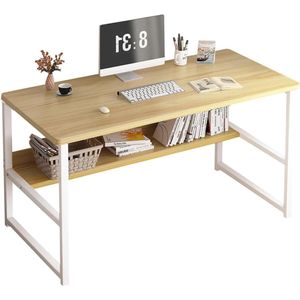 Computer Tafel Bureautafel voor Kamer of Studeerkamer - Agglomeraat Melamine Hout Staal - Thuis Bureau - PC - 100x45x72 cm