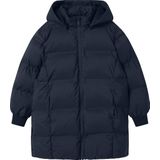 NAME IT - Lange Gewatteerde Jas - Pufferjas - Met Afneembare Capuchon