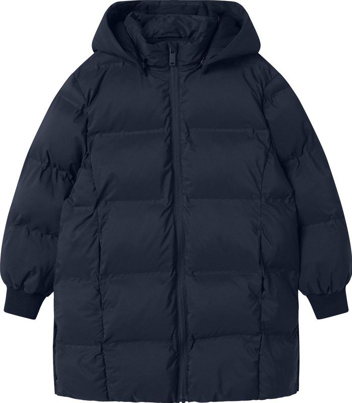 NAME IT - Lange Gewatteerde Jas - Pufferjas - Met Afneembare Capuchon