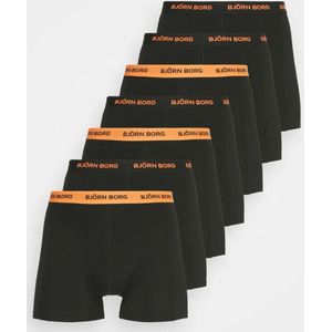Björn Borg - Stretch Boxershort - 7 Pack - Heren - Zwart en Oranje - Maat L