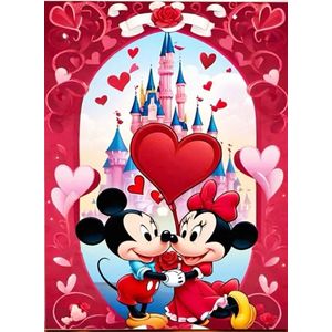 Diamond painting Mickey Mouse en Minnie Mouse 50x70 vierkante steentjes