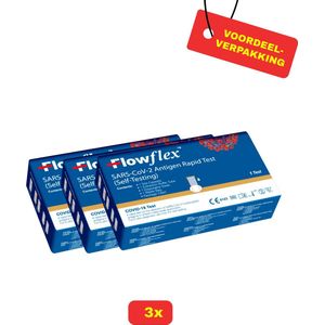 FlowFlex - THT 08-2026 - Zelftest - 3x1 Voordeelverpakking - Goedgekeurd