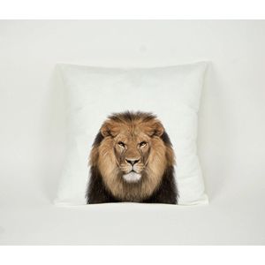 Kussen - Jungle safari Leeuw - Dieren Kussen / Sierkussen - 45x45cm - Incl. vulling - PillowCity