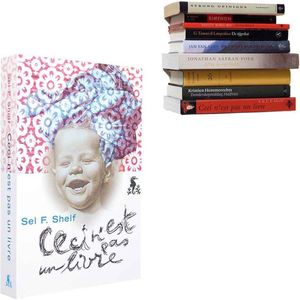 Boekenplank - Selfshelf - Baby - Rood - Blauw - Ceci n'est pas un livre - L 22 x B 15 x H 3 cm
