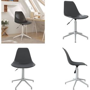vidaXL Kantoorstoel draaibaar polypropeen lichtgrijs - Bureaustoel - Bureaustoelen - Stoel - Kantoorstoel