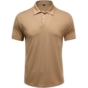 Allthemen Heren Polo Slank Model - Halfknopen Strepen - XL
