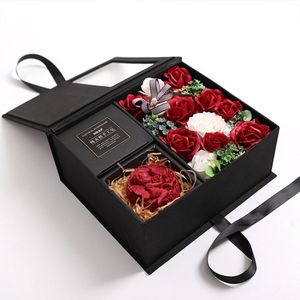 Creative Valentine Day Gift Soap Flower Rose Gift Box Souvenir (rood)