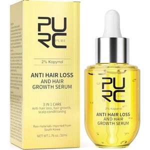 PURC Haarolie Serum 3in1 | 100% Puur | Biotine | Gemberolie | Ginseng | Keratine | Haargroei | Anti-Haaruitval | Haarverdikking | Hoofdhuidverzorging | Aromatherapie | Haarherstel | Natuurlijke Haarolie | Korean Skincare | Dikker Haar | Haarvolume |