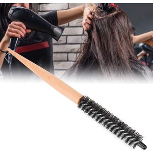 Small Round Hair Brush Roller Wooden Handle Styling Brush with Nylon Bristles for Hair Styling Tool (20#Small Round Hair Brush)