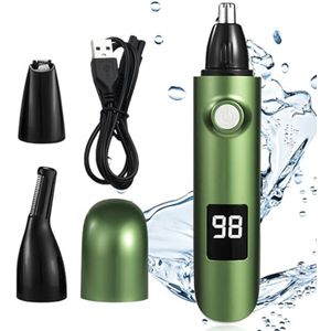 Oplaadbare 3-in-1 Neus- en Oortrimmer met LED-display | Geschikt voor Neus-, Wenkbrauw- en Gezichtshaar