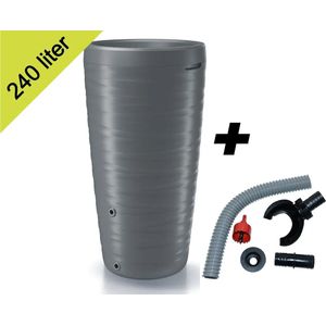 Maze regenton 2in1 240l grijs met complete aansluitset