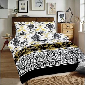 Flanel Dekbedovertrek 220x200cm - Bloemen & Zebraprint