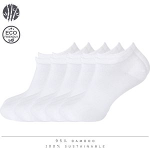 green-goose® Bamboe Sneakersokken | Unisex | 5 Paar | Grijs | Zwart | Wit | Maat 35 - 38 | Duurzaam en Comfortabel | 95% Bamboe
