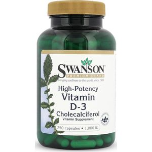 Swanson Health High Potency Vitamine D-3 1000IU - 250 capsules