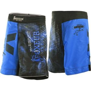 Boxeur Des Rues - MMA Short - Sublimation Print - Zwart/Blauw - L