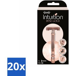 20 x Wilkinson Sword - Scheermes - Intuition Rose Gold - Luxe - 10 mesjes - Scheermes - Veiligheidsscheermes - Rose Gold - Intuïtie - Luxe Scheermes
