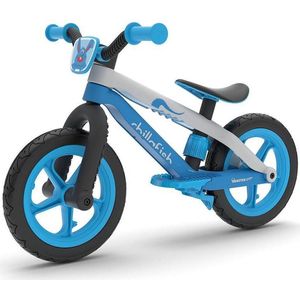 Chillafish BMXie 2 - lichtgewicht funky loopfiets met 12 RubberSkin banden en voetrem, blauw