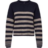 ONLY - ONLKATIA LS RIB STRIPE O-NECK CC KNT - Dames - Gebreide truien
