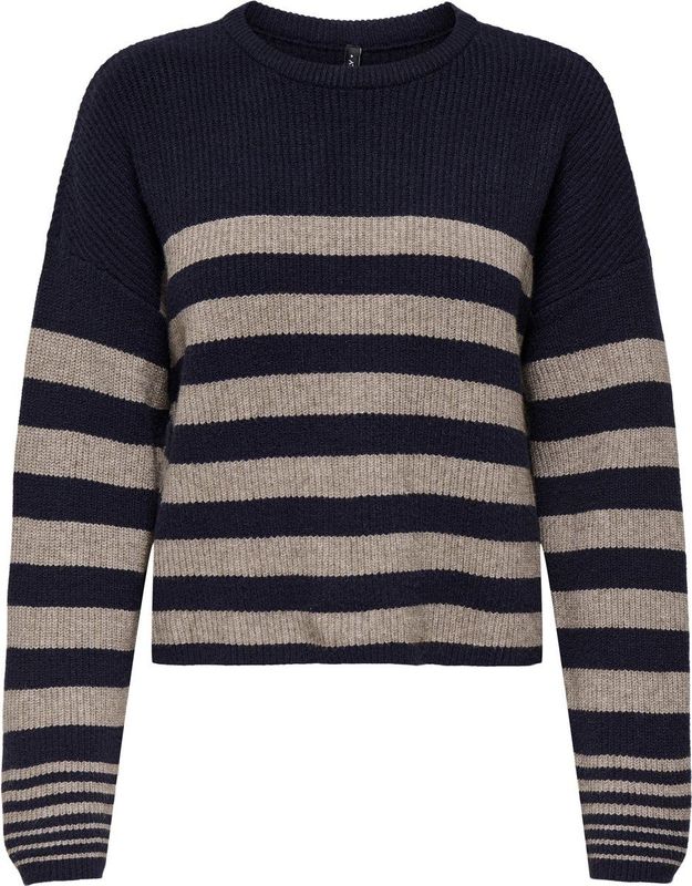 ONLY - ONLKATIA LS RIB STRIPE O-NECK CC KNT - Dames - Gebreide truien