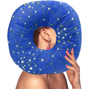 Donutkussen voor zijslapers - Oorkussen tegen oorpijn en drukverlichting voor oorpiercings - 23 x 23 x 5 cm