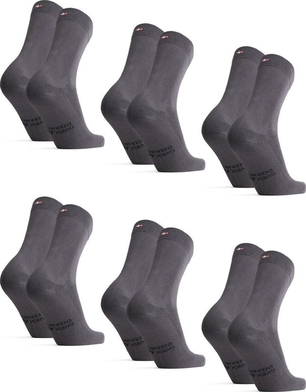 DANISH ENDURANCE - Klassieke Bamboe Viscose Sokken - Grijs - 6-paar