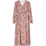 usha - Midi-jurk - Paisley - V-hals - Lange Klokmouwen