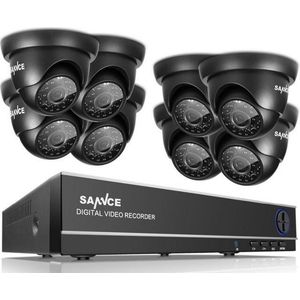 Ariko Sannce Camera CCTV systeem,8 x Zwarte hoge kwaliteit 3MP beveiliging camera's, Nachtzicht 25 mtr, Online opgenomen en live beelden bekijken, inclusief 1TB harde schijf - Nederlandstalige helpdesk