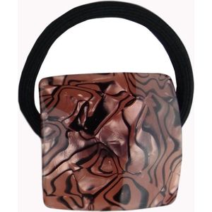 Jessidress Elastiekje Dames Haar Elastiek met marbel textuur - Bruin