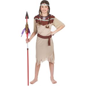 LUCIDA - Beige Indianen kostuum voor meisjes - M 122/128 (7-9 jaar)