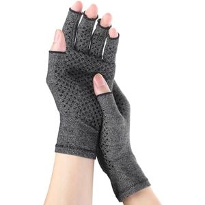 Vingerloze Compressiehandschoenen voor Artritis en Carpaal Tunnel Syndroom - Antislip - Handcompressie Handschoenen in Grijs