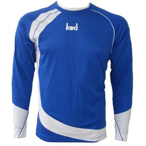 KWD Shirt Nuevo lange mouw - Kobaltblauw/wit - Maat 116/128 - Mini