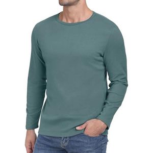 Heren Shirt Lange Mouwen Ronde Hals Basic T Thermo Onderhemd Slim Fit