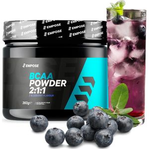 Empose Nutrition BCAA Poeder - Essentiële Aminozuren - Zero Suikervrij/Vetvrij - 360 gr - 40 servings - Blueberry