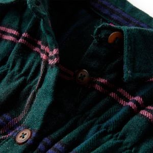 vidaXL - Kinderjurk - Donkergroen - Lange Mouwen - Ruches - 104