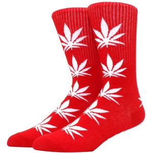 CHPN - Wiet sokken - Weed socks - Cadeau - Sokken - Rood/Wit - Unisex - One size - 36-46